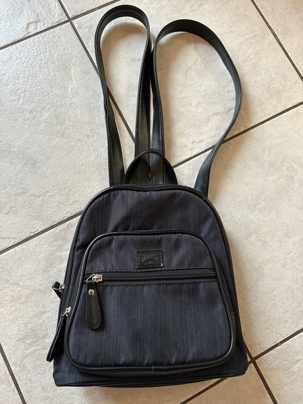 ROOTS Y2K Minimalist Black Compact Canvas Backpack